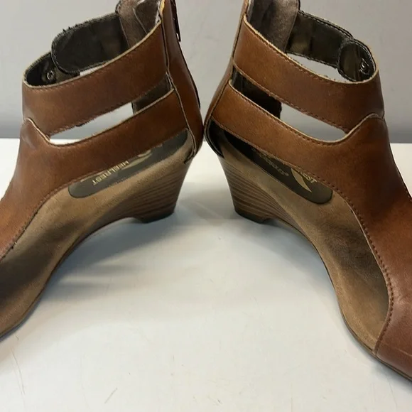 Aerosoles A2 Heelrest Mayflower Wedge Brown Faux Leather Ankle Zip Sandals, 6 - Picture 5 of 11